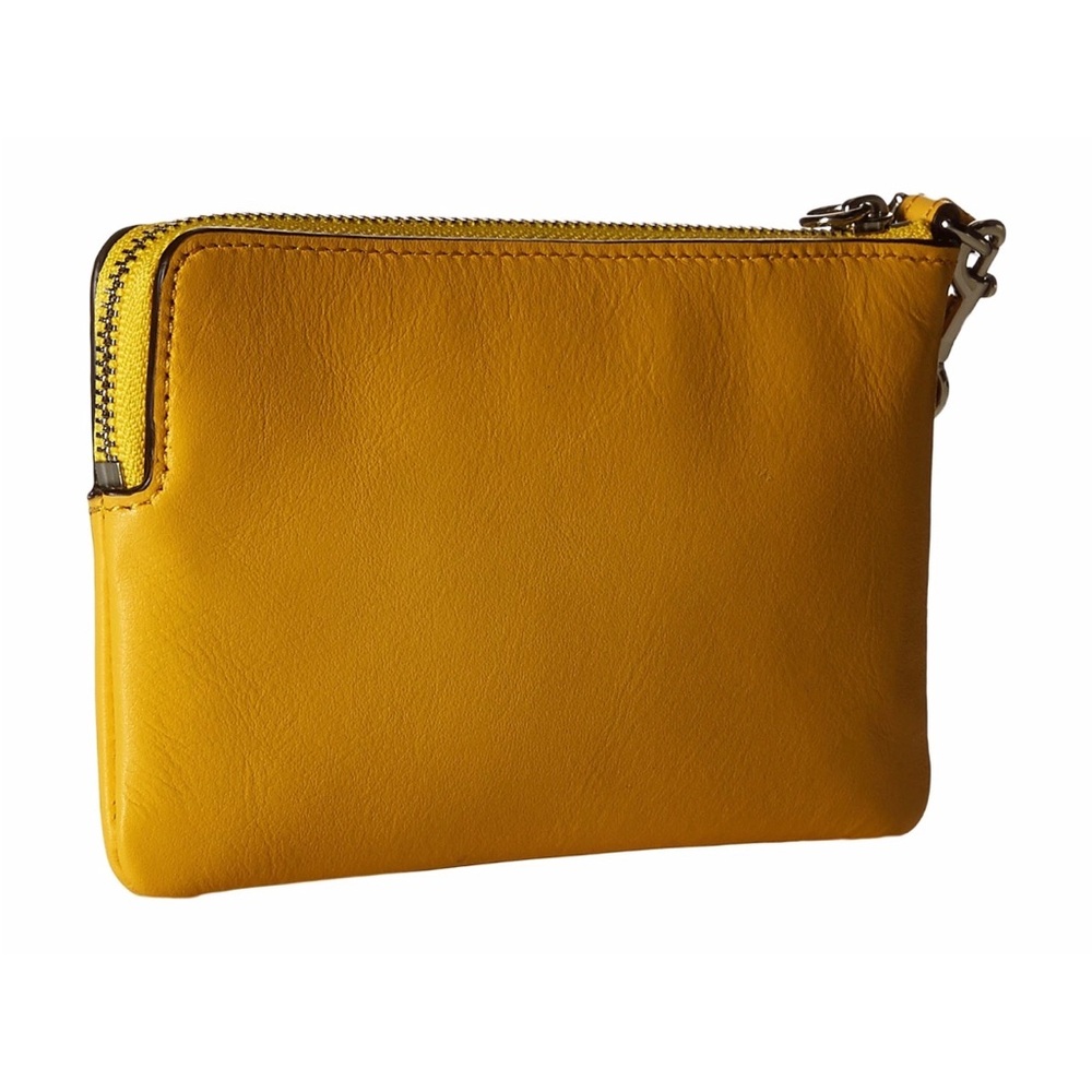 Coach Two-Tone Yellow and Cream Wristlet - Picture 2 of 7